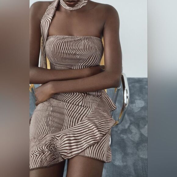 NWT ZARA Printed tulle zebra dress - Picture 5 of 12